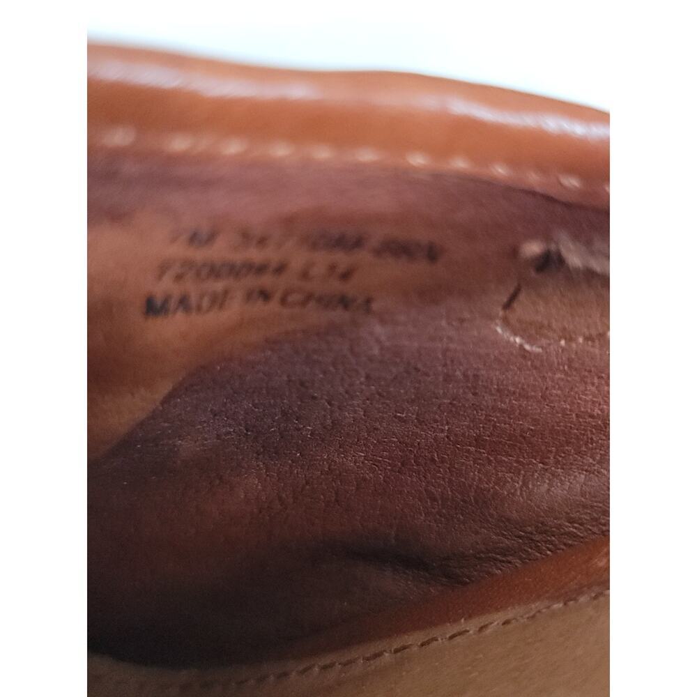 Frye Anya Concho Heel Sandal SZ 7M Sling Platform Wood Broen Leather Retro Boho - Picture 8 of 9